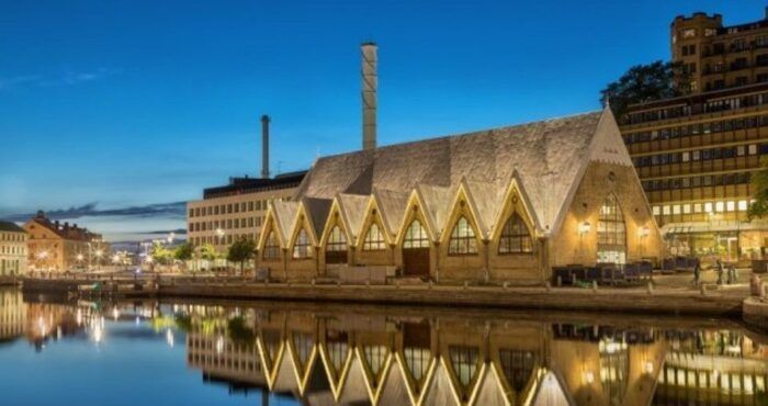 Mercado de pescado de Gotemburgo, Suecia Transporte a Dinamarca, Suecia y Finlandia